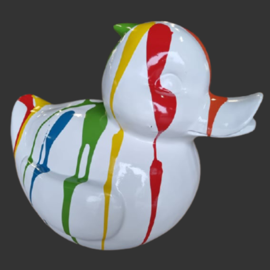 Badeend met verfdruppels 45cm