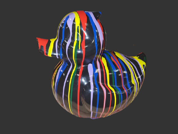 Badeend met verfdruppels 60cm